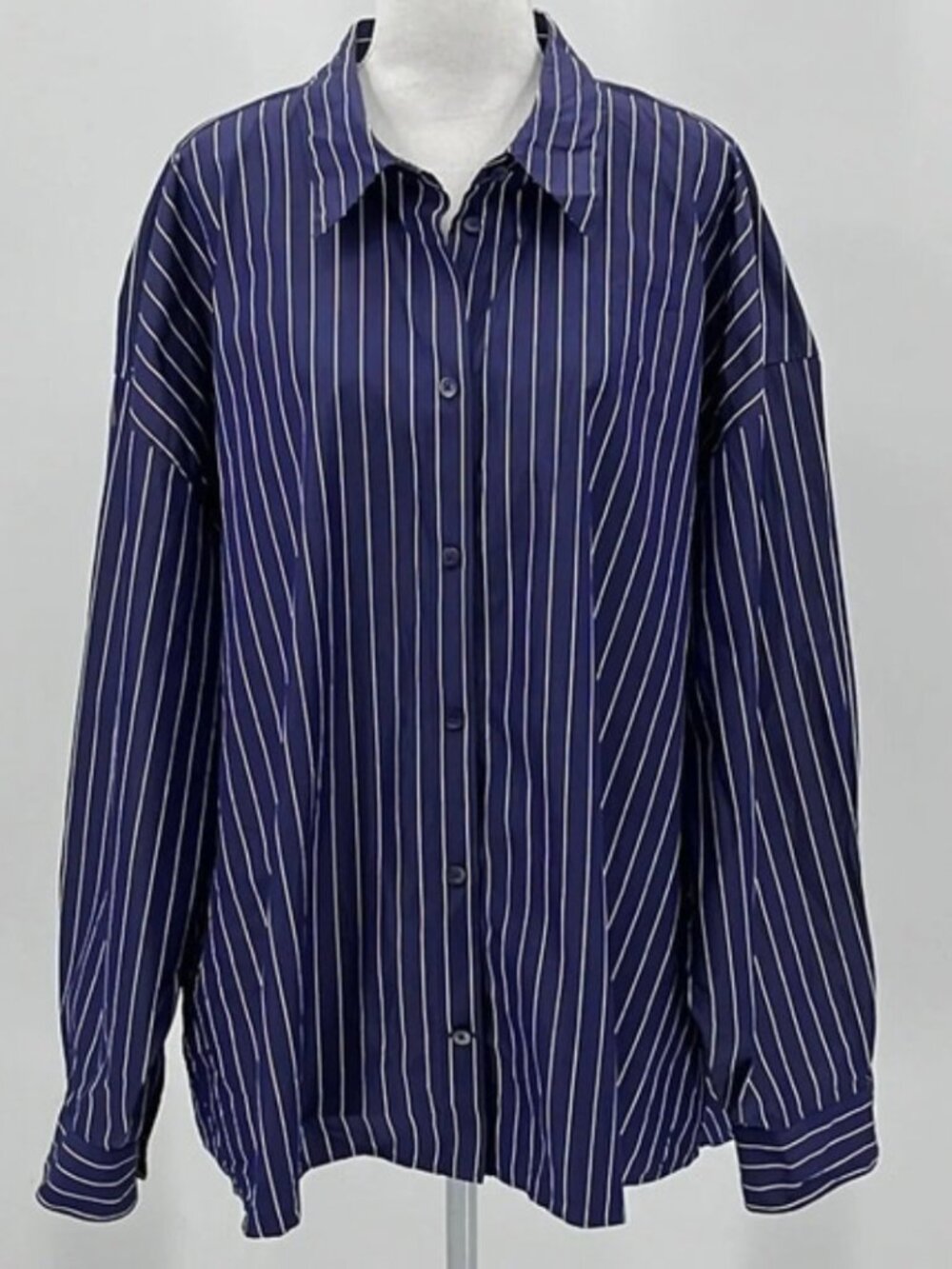 Babaton Essential Oversized Button Front Cotton Poplin Shirt - Size XL